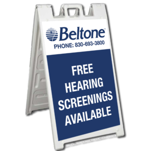 A Frame2 sided sidewalk sign with Dry erase board