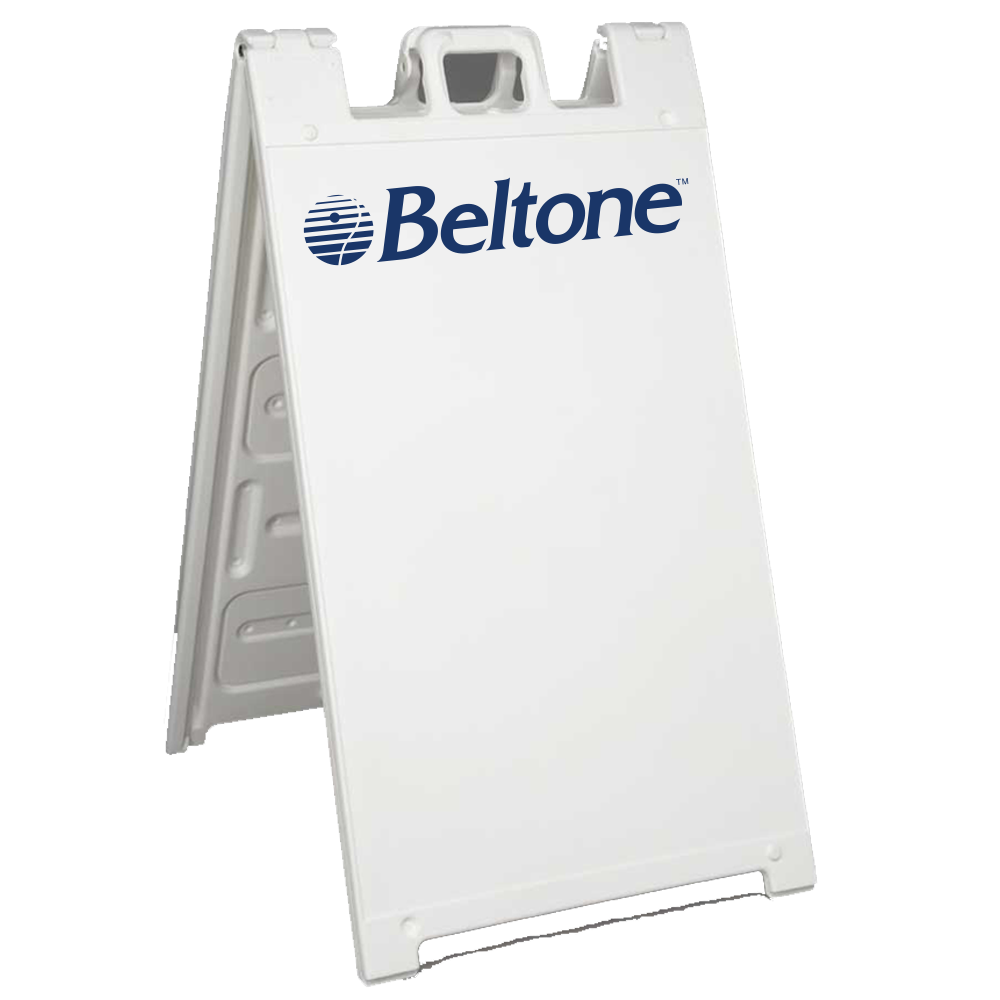 A Frame2 sided sidewalk sign with Dry erase board