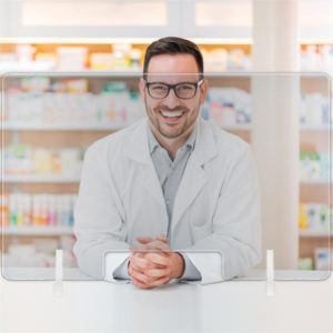 23.5″ H x 31.5″ W Counter Shields With Open Slot