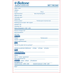 Set the Day Form – tear pad