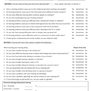 Personal Hearing Assessment